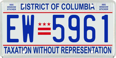 DC license plate EW5961