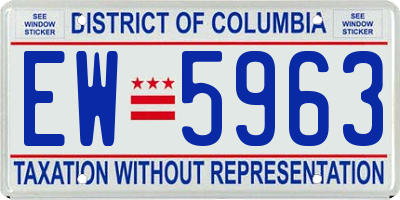 DC license plate EW5963