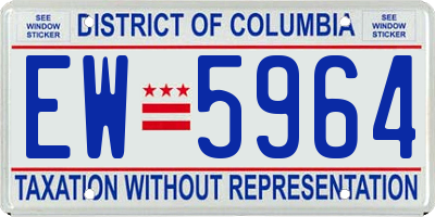 DC license plate EW5964