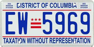 DC license plate EW5969