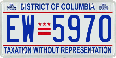 DC license plate EW5970