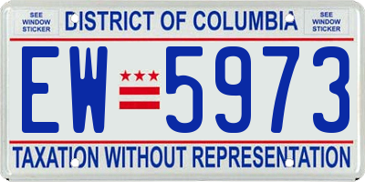 DC license plate EW5973