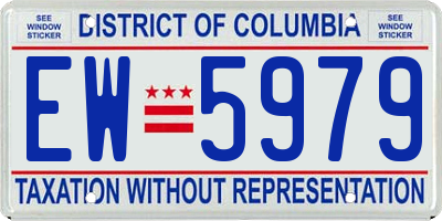 DC license plate EW5979