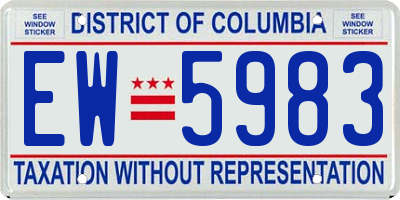 DC license plate EW5983
