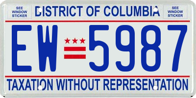 DC license plate EW5987