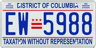 DC license plate EW5988