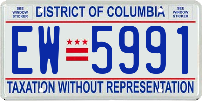 DC license plate EW5991