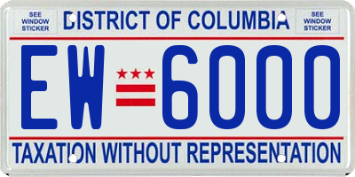 DC license plate EW6000