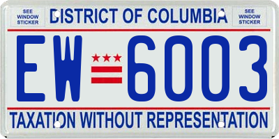 DC license plate EW6003