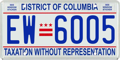 DC license plate EW6005