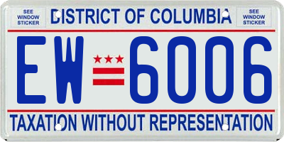 DC license plate EW6006