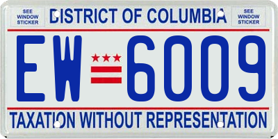 DC license plate EW6009