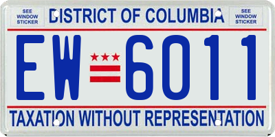 DC license plate EW6011