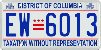 DC license plate EW6013