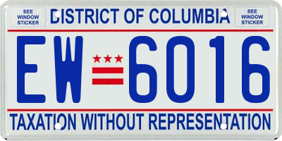 DC license plate EW6016