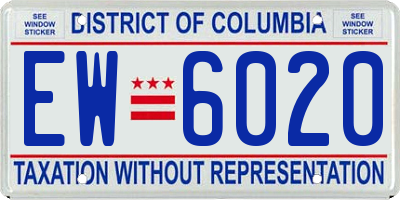 DC license plate EW6020