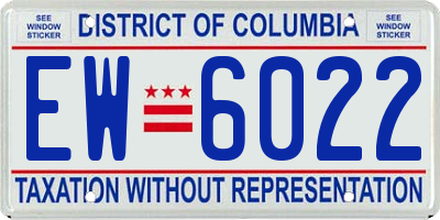 DC license plate EW6022