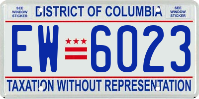 DC license plate EW6023