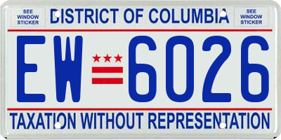 DC license plate EW6026