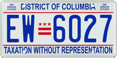 DC license plate EW6027