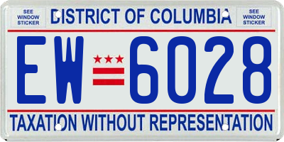 DC license plate EW6028