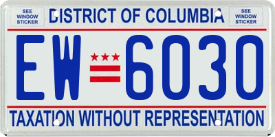 DC license plate EW6030