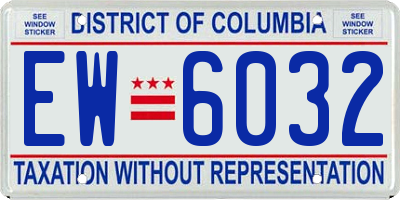 DC license plate EW6032