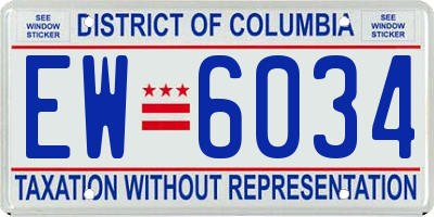DC license plate EW6034