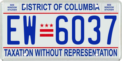DC license plate EW6037