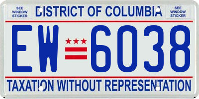 DC license plate EW6038