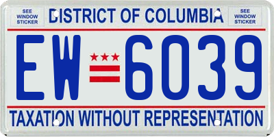 DC license plate EW6039