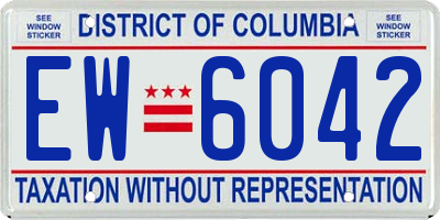 DC license plate EW6042