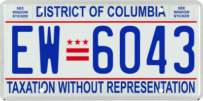 DC license plate EW6043