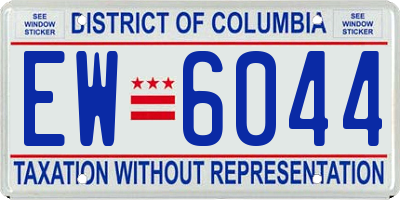 DC license plate EW6044
