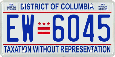 DC license plate EW6045