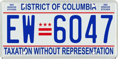 DC license plate EW6047