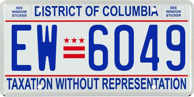 DC license plate EW6049