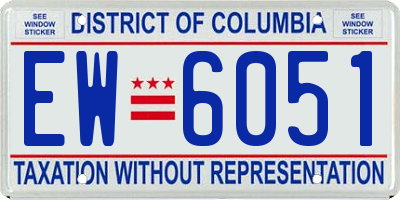 DC license plate EW6051