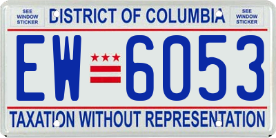 DC license plate EW6053