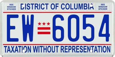 DC license plate EW6054