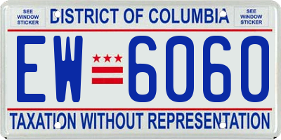 DC license plate EW6060