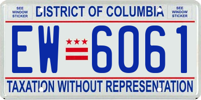 DC license plate EW6061