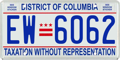 DC license plate EW6062