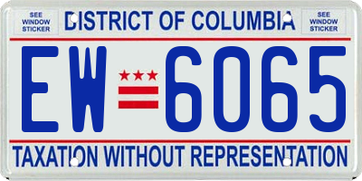DC license plate EW6065
