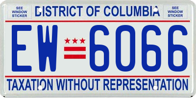 DC license plate EW6066