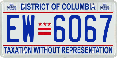 DC license plate EW6067