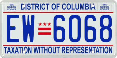 DC license plate EW6068