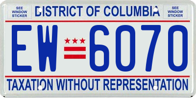 DC license plate EW6070