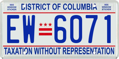 DC license plate EW6071