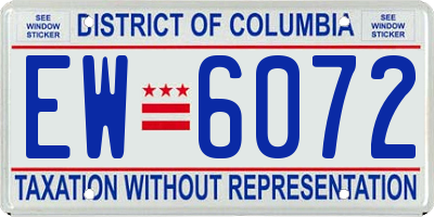 DC license plate EW6072